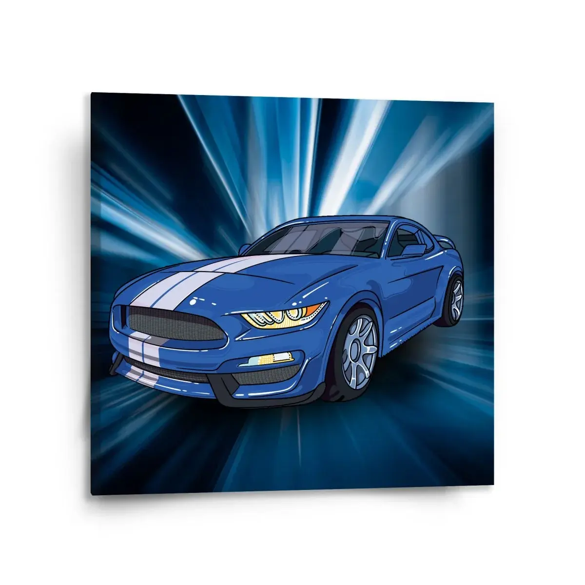 Obraz Mustang Modré pozadí - 110x110 cm