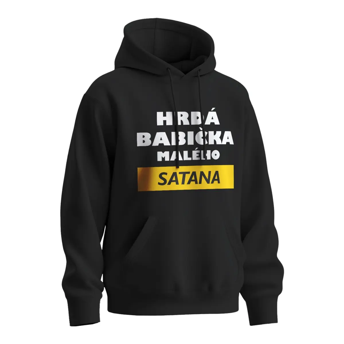 Mikina s potiskem Hrdá babička malého satana - černá