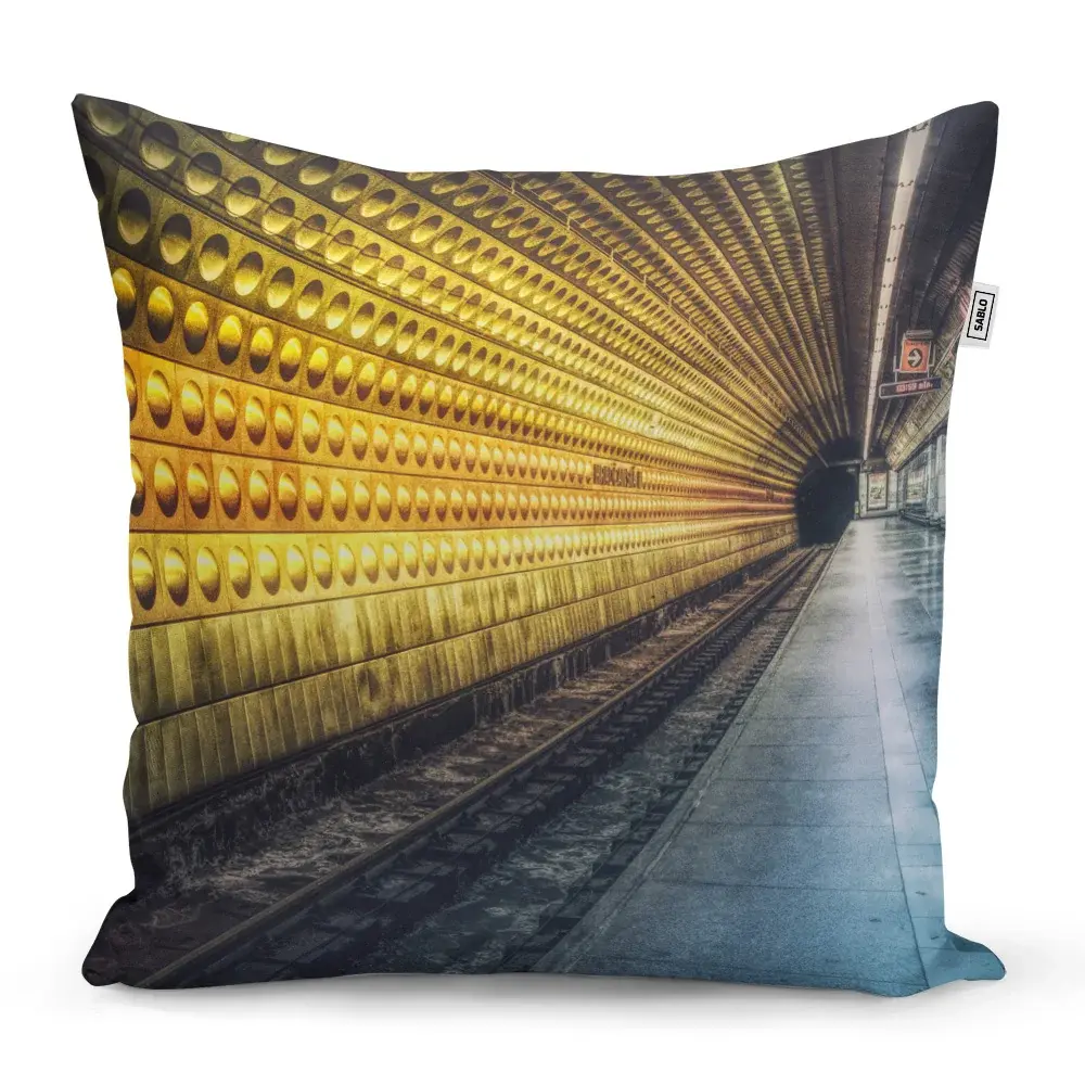 Polštář Pražské metro - 60x60 cm