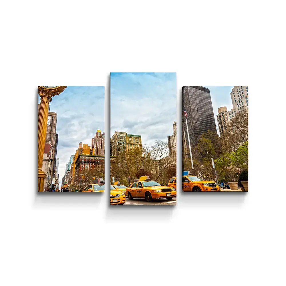 Obraz - 3-dílný Žluté taxiky 2 - 75x50 cm