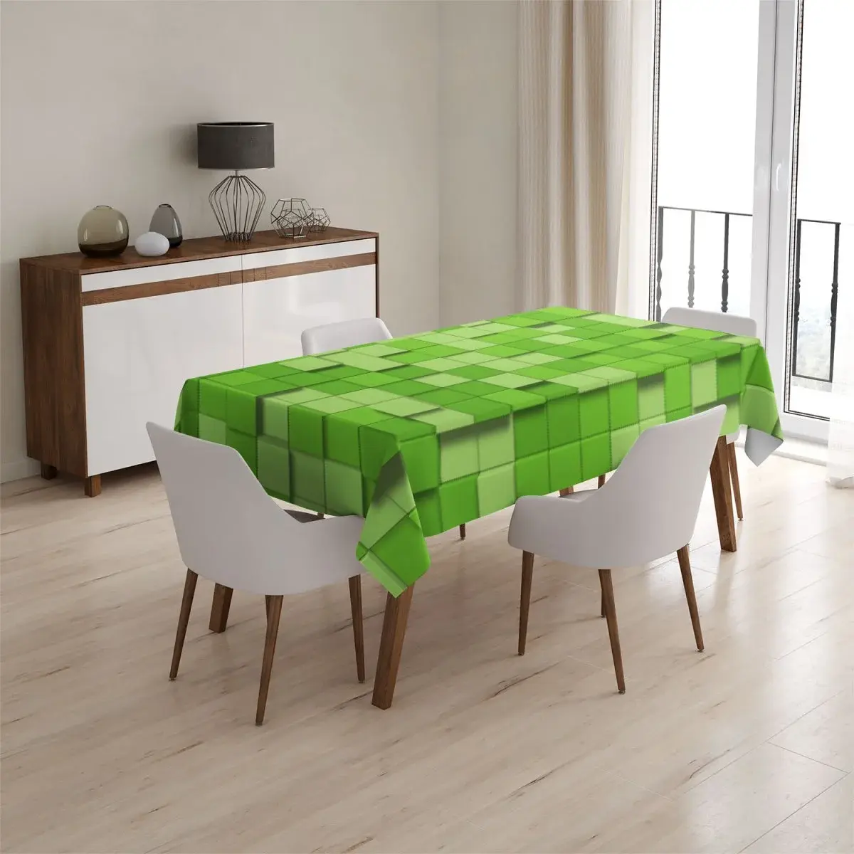 Ubrus Green Blocks 3D - 90x90 cm