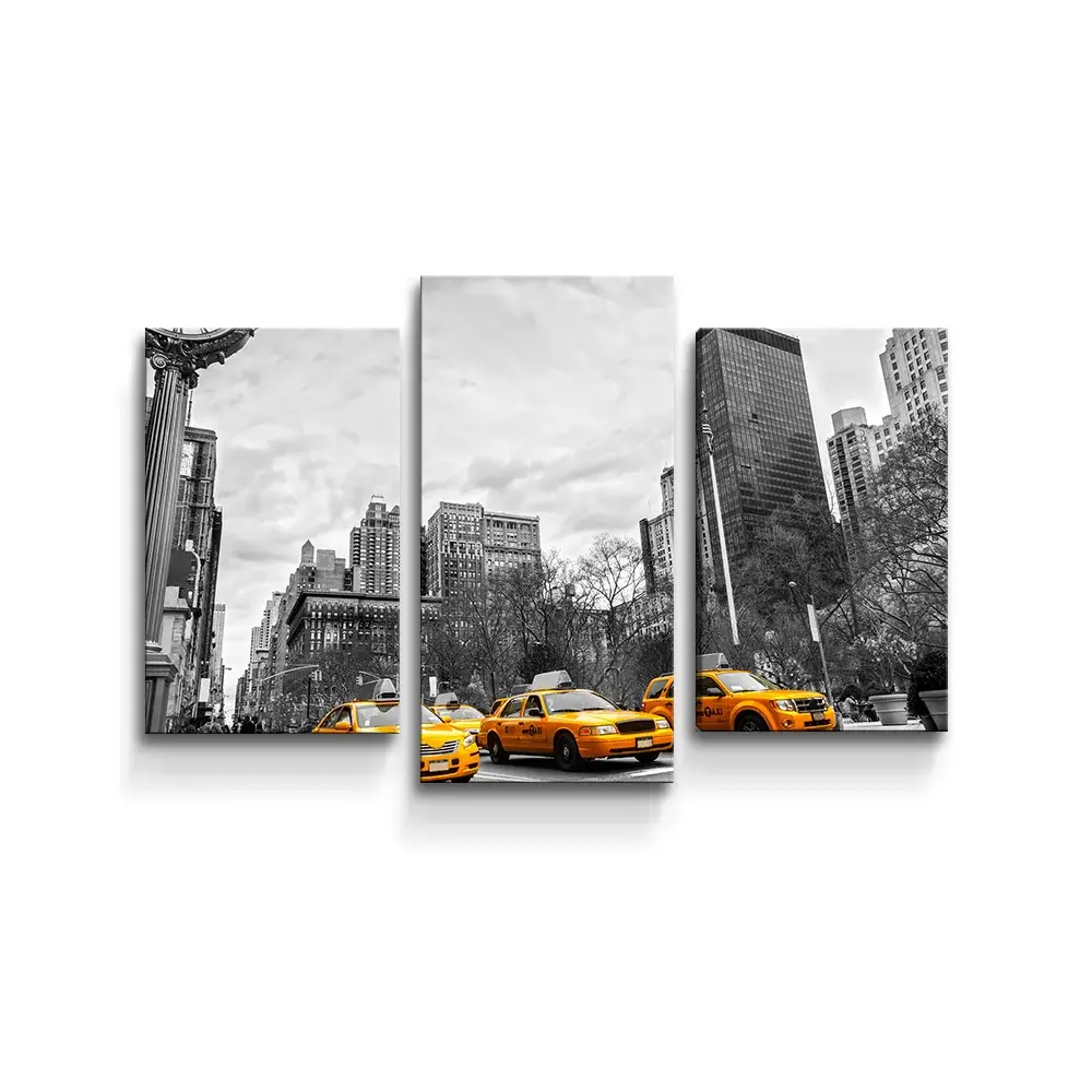Obraz - 3-dílný Žluté taxiky - 75x50 cm