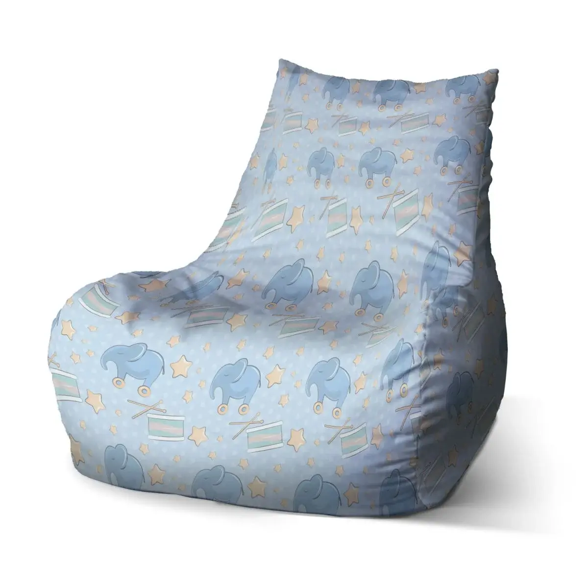 Sedací vak Bean Bubny a sloni - 100 x 90 x 45 cm