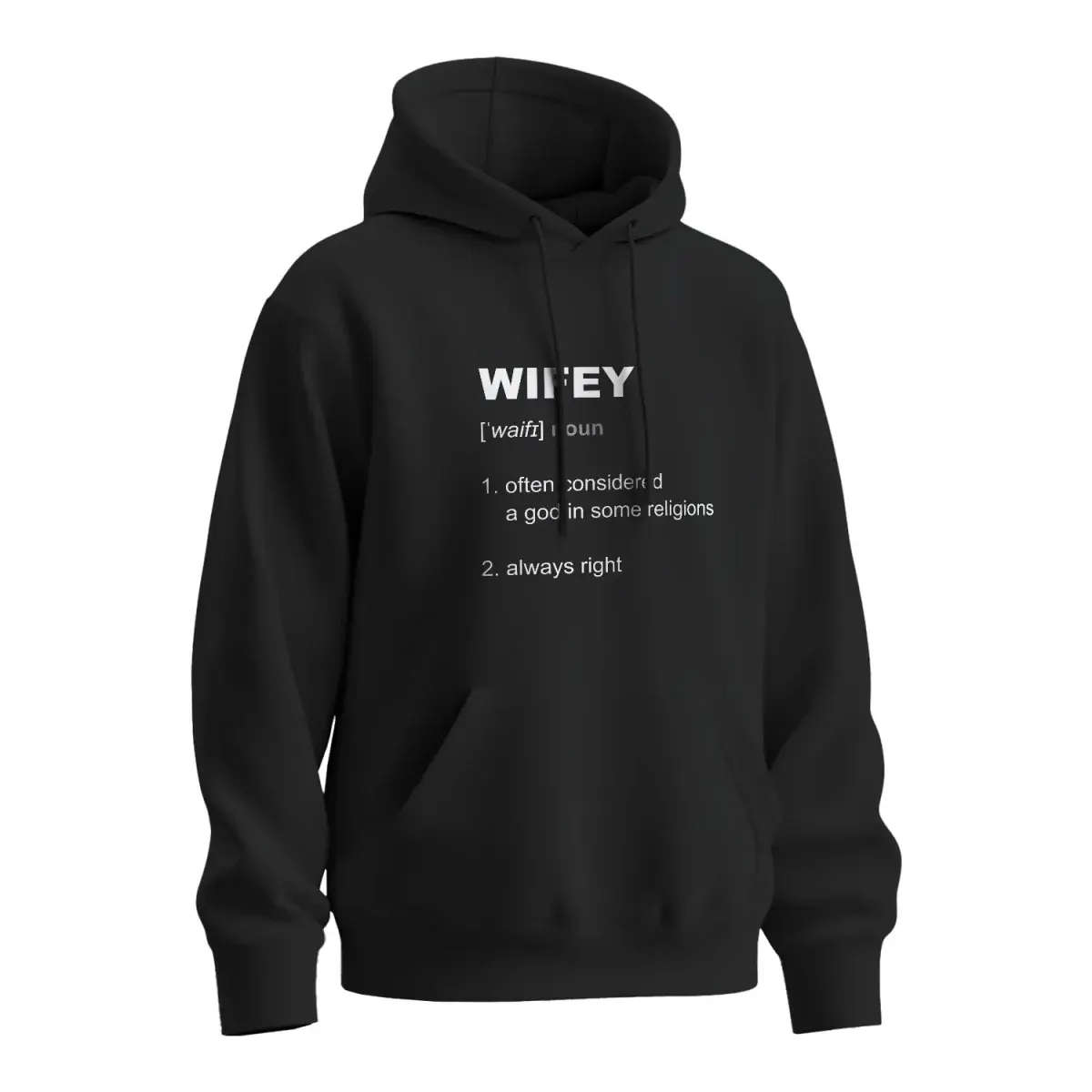 Mikina s potiskem Wifey - černá XL
