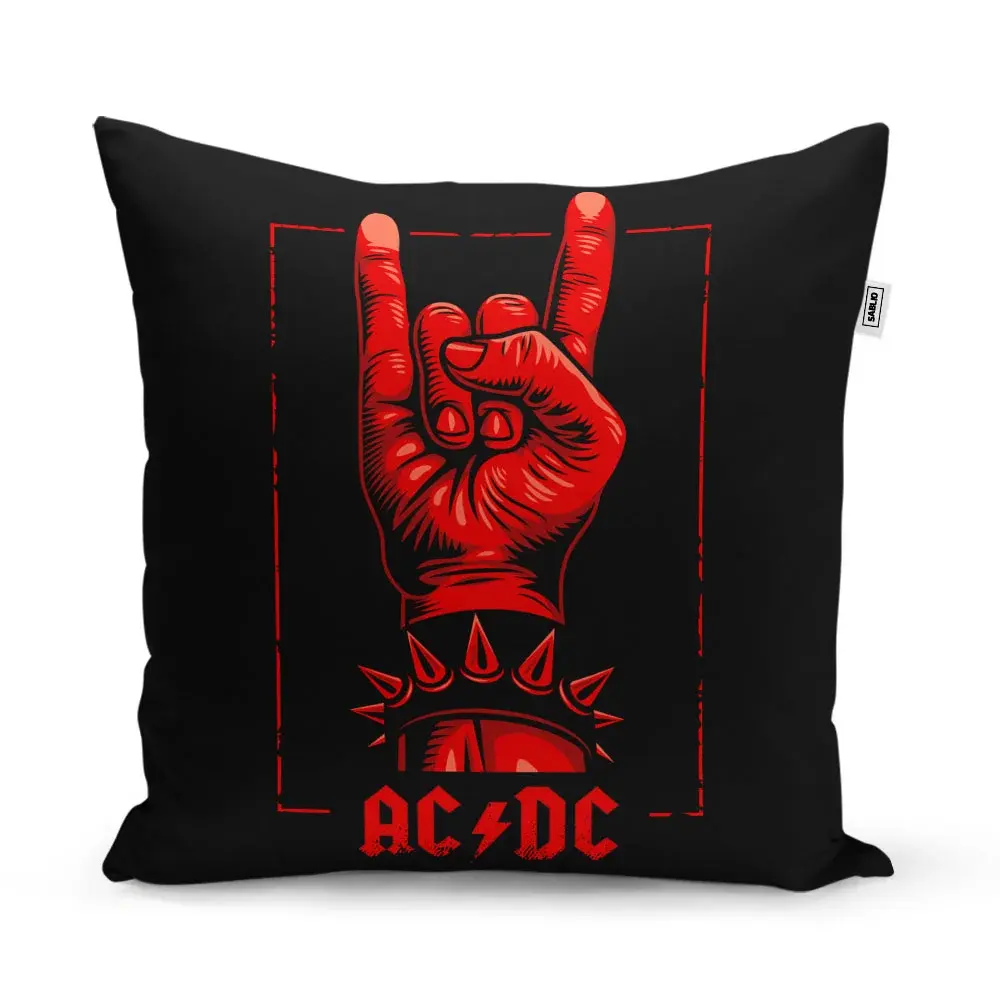 Polštář ACDC Červená ruka - 40x40 cm
