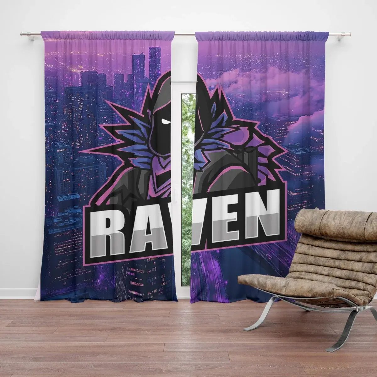 Závěs FORTNITE RAVEN Steampunk město: 2ks 140x250cm