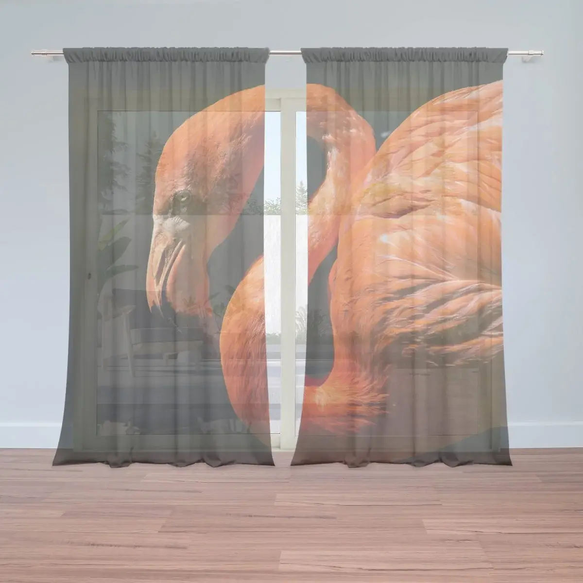 Záclony Plameňák: 2ks 150x250cm