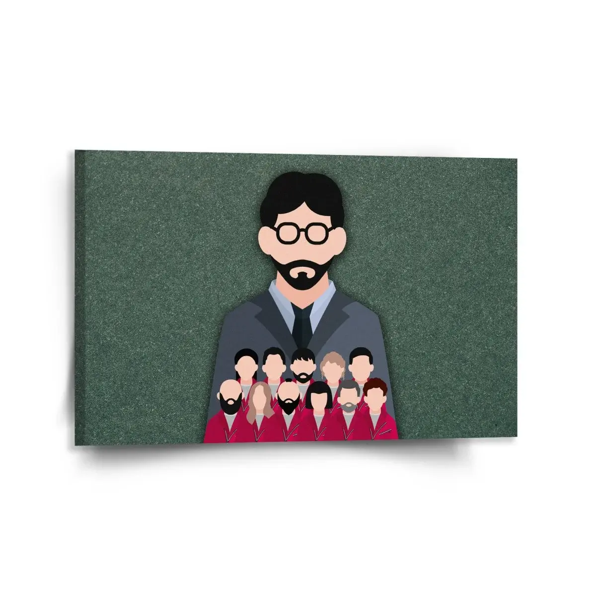 Obraz Money heist Profesor a jeho tým Zelená - 120x80 cm