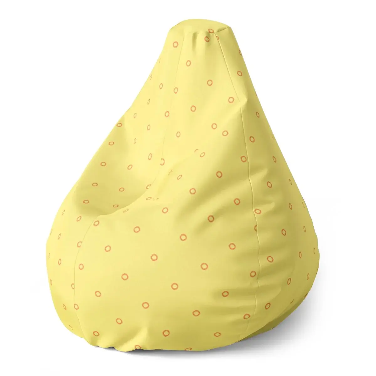 Sedací vak Pear Červené kroužky na žluté - 70 x 95 x 15 cm