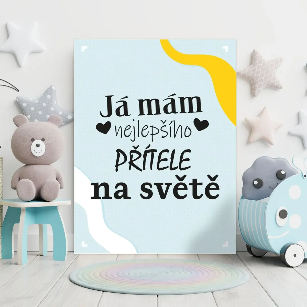 Dárková cedulka Já mám nejlepšího přítele na světě: 30x40 cm