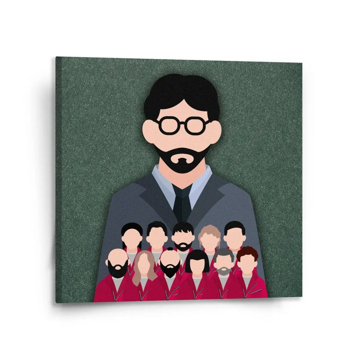 Obraz Money heist Profesor a jeho tým Zelená - 110x110 cm