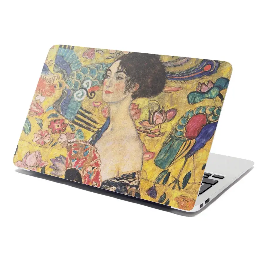 Samolepka na notebook Dáma s vějířem - Gustav Klimt - 29x20 cm