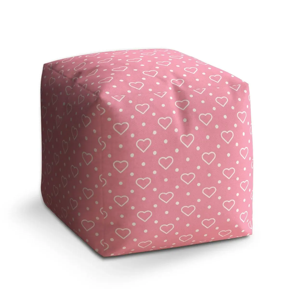 Taburet Cube Srdce a tečky - 40x40x40 cm