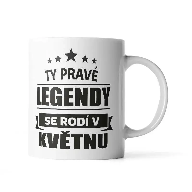 Hrnek Ty pravé legendy se rodí v květnu - 330 ml - standard