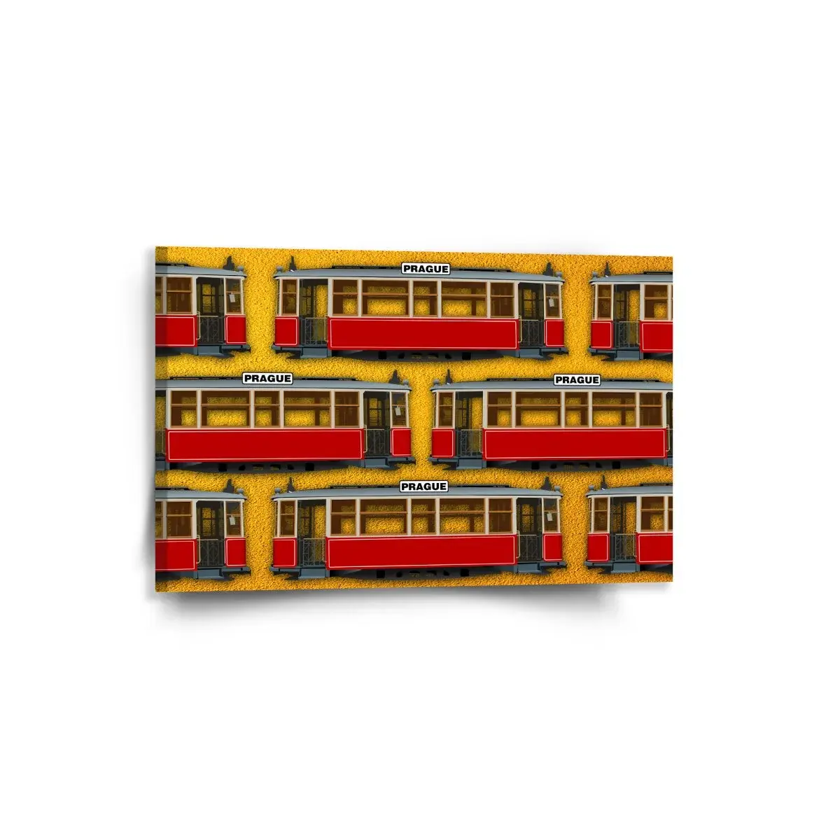 Obraz Pražské historické tramvaje Žlutý Pattern - 60x40 cm