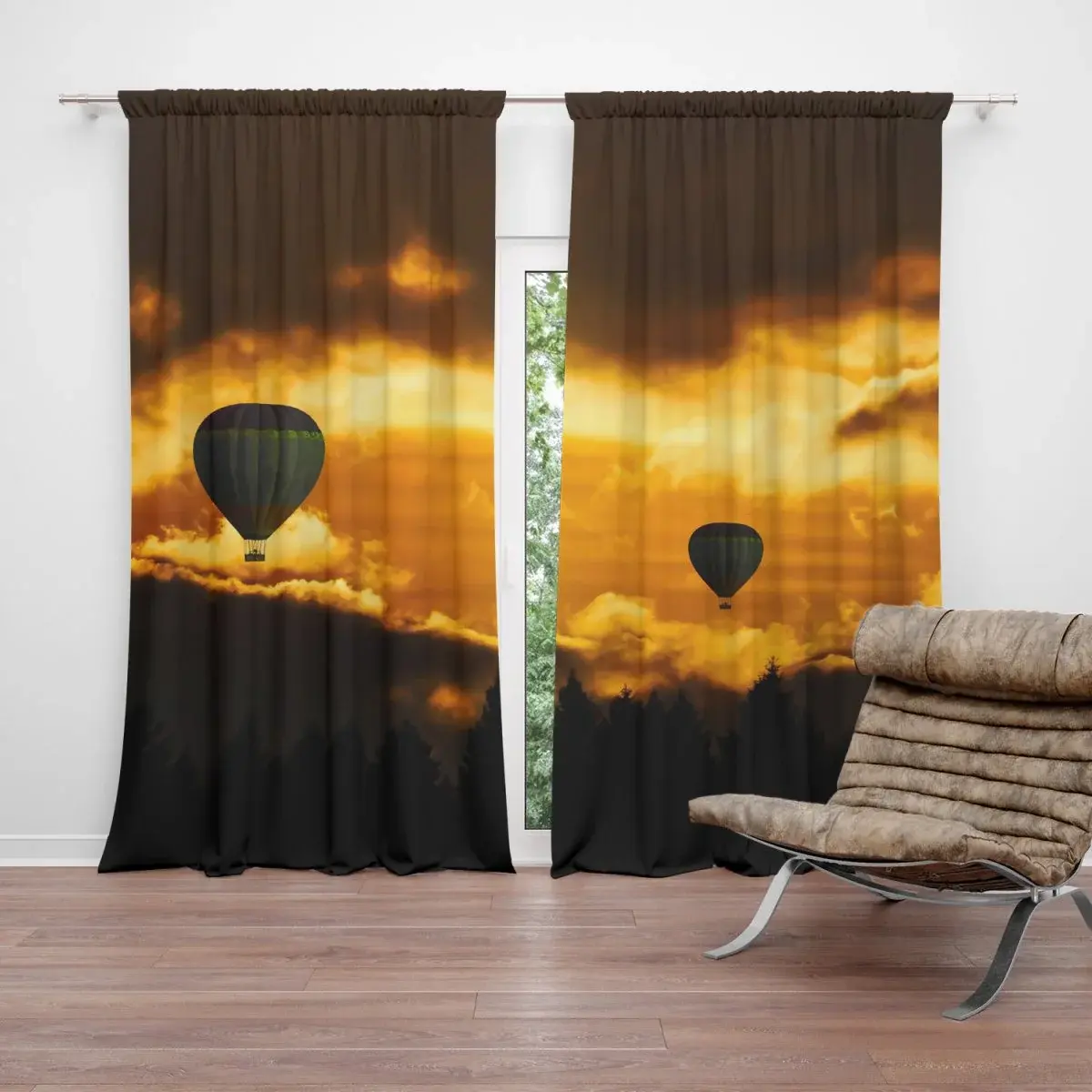 Závěs Horkovzdušné balony: 2ks 140x250cm