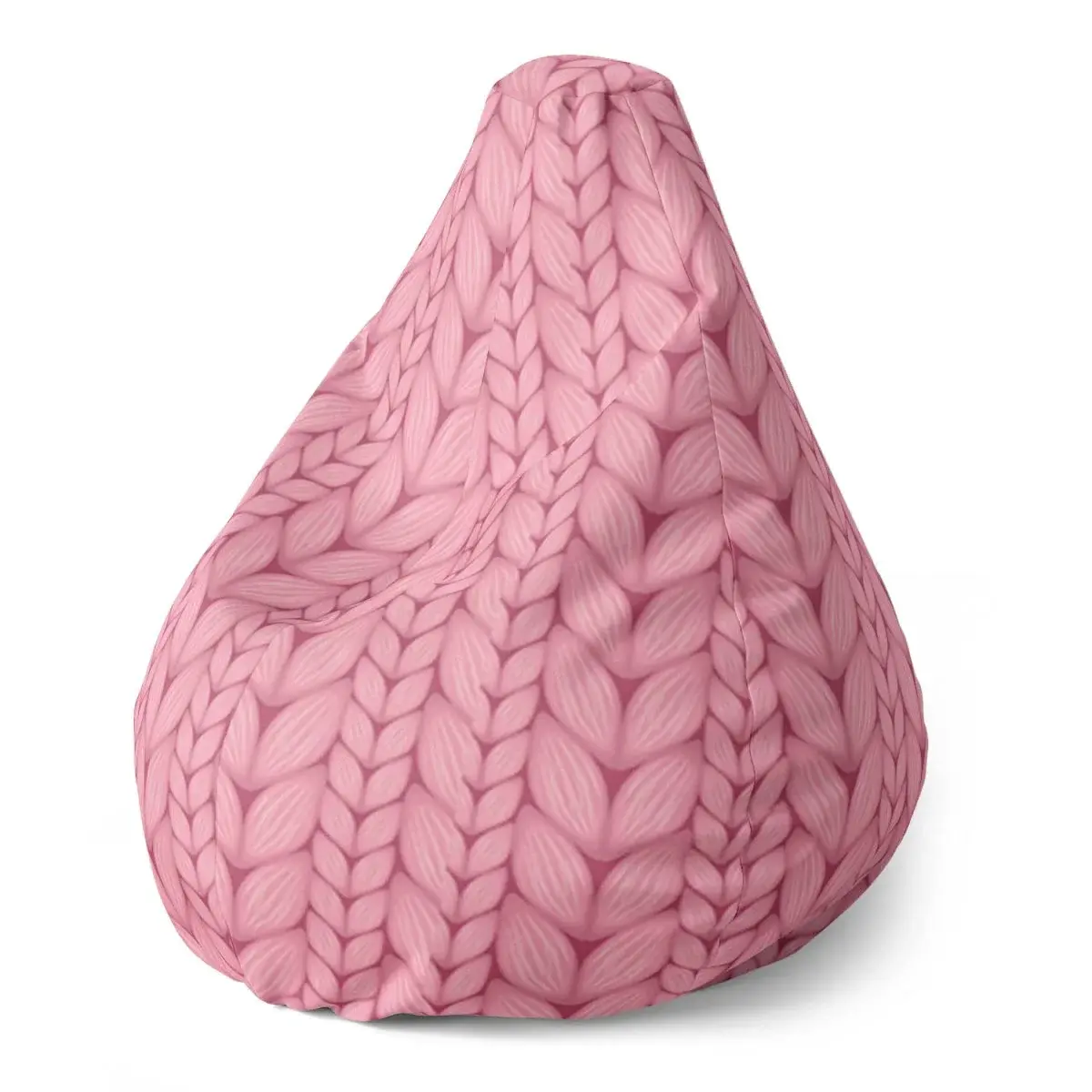 Sedací vak Pear Růžové pletení - 70 x 95 x 15 cm