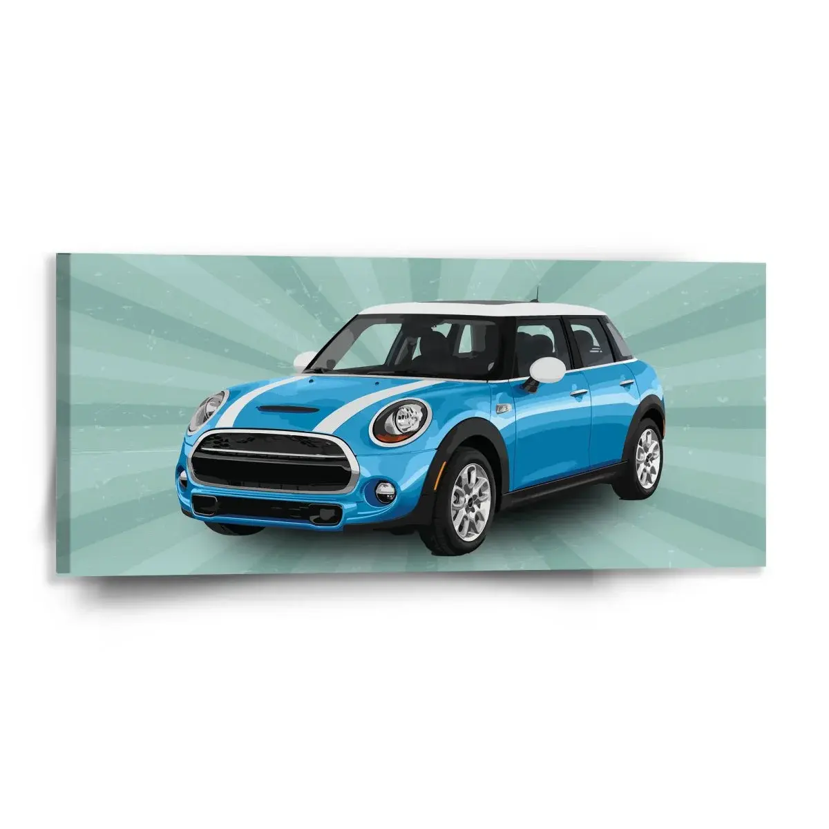 Obraz Mini sedan Zelené pozadí - 110x50 cm