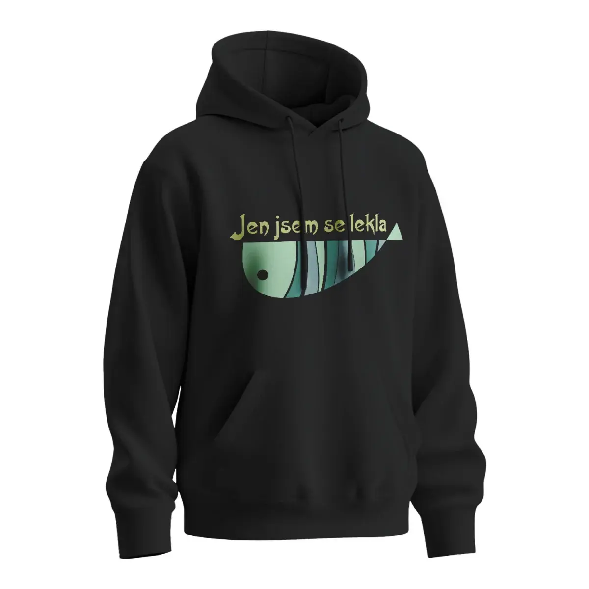 Mikina s potiskem Jen jsem se lekla - černá 3XL