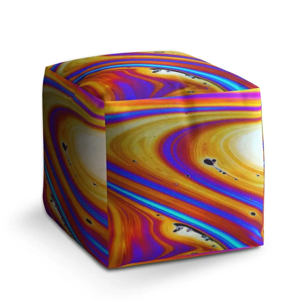 Taburet Cube Barevná abstrakce - 60x60x60 cm