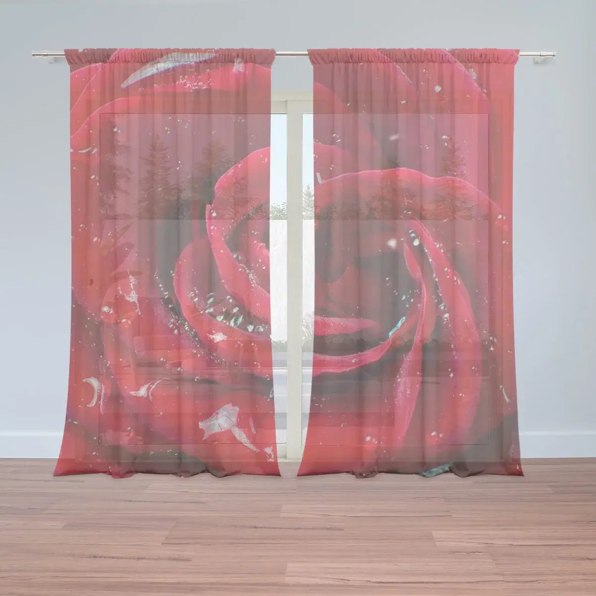 Záclony Růže: 2ks 150x250cm