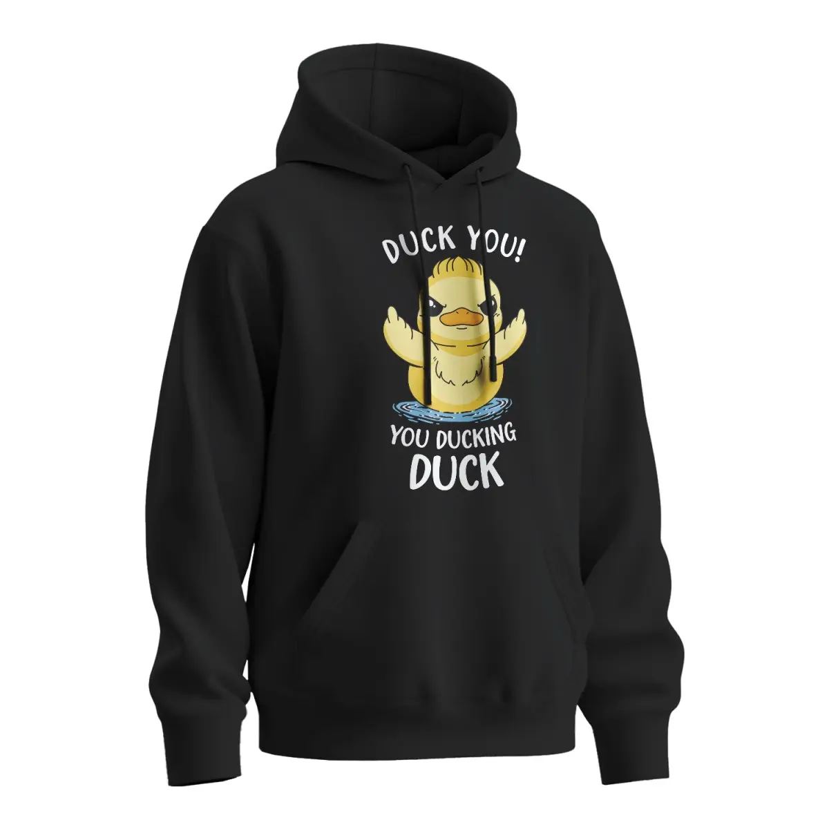 Mikina s potiskem DUCK YOU, you ducking duck - černá XL