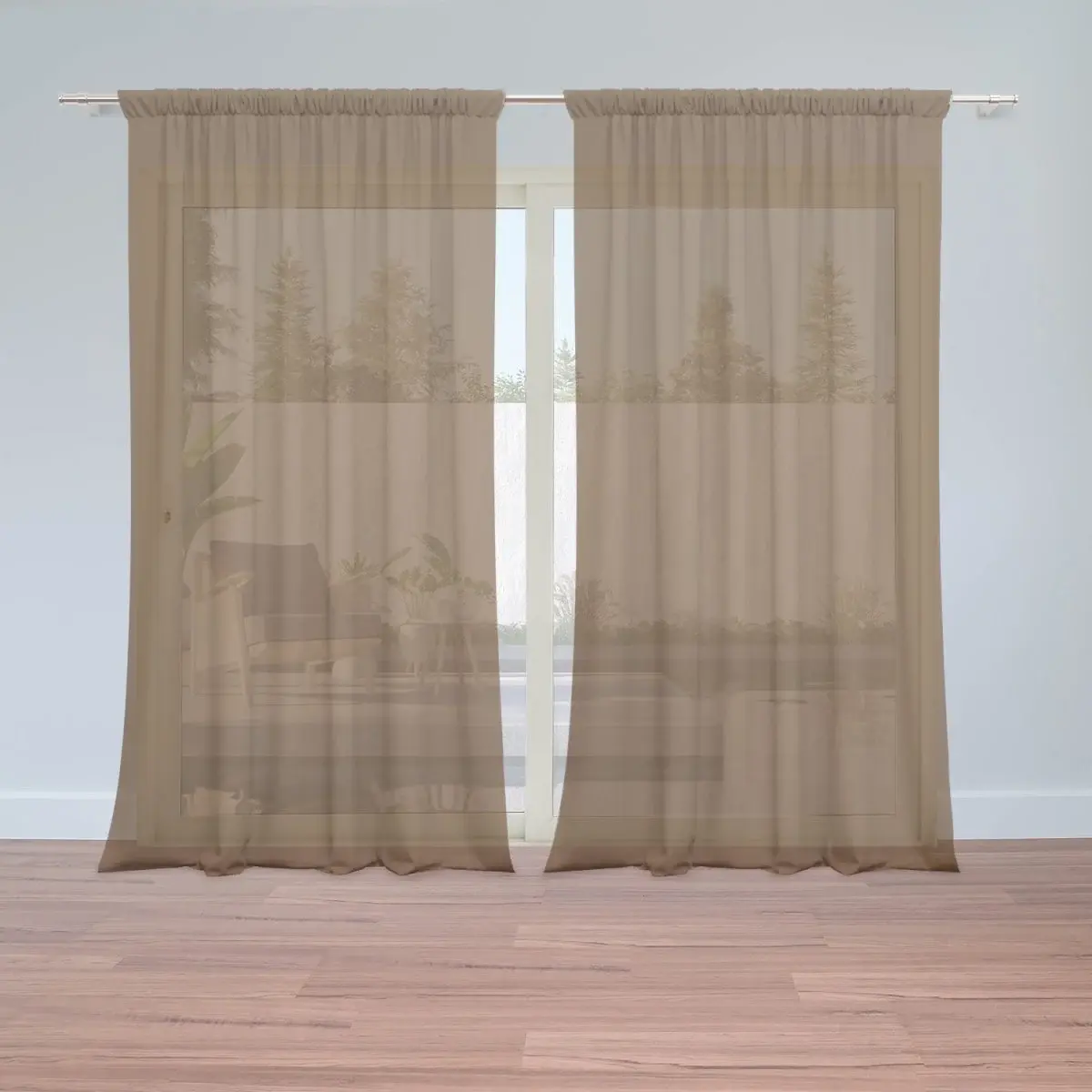 Záclony Hnědá: 2ks 150x250cm