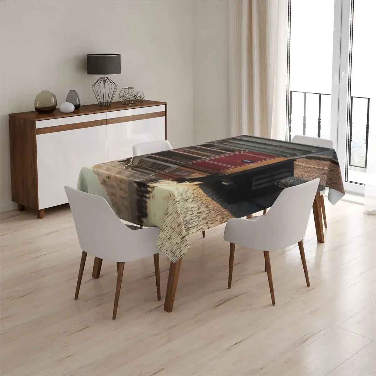 Ubrus Historická červená tramvaj - 90x90 cm