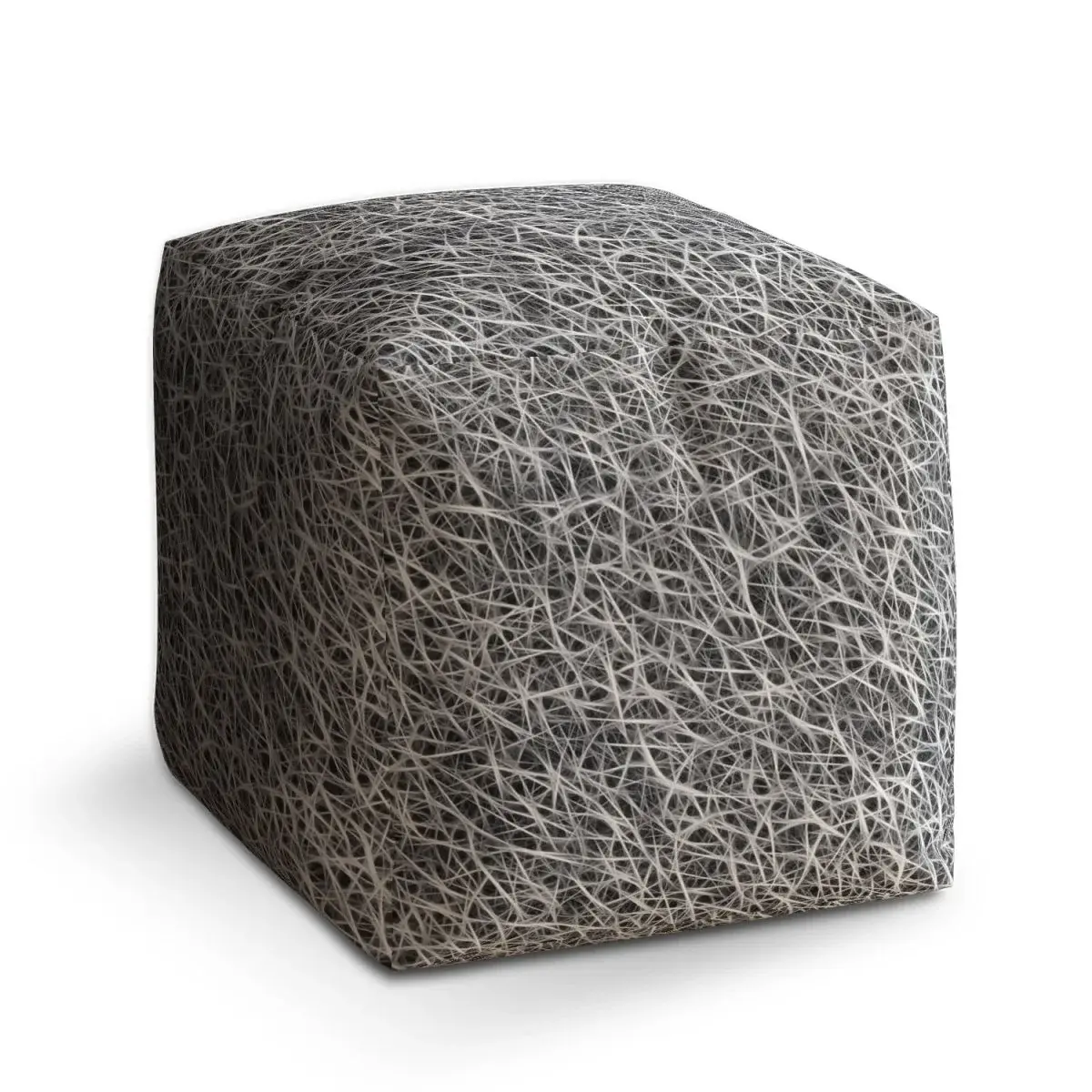 Taburet Cube Bílá vlákna - 60x60x60 cm