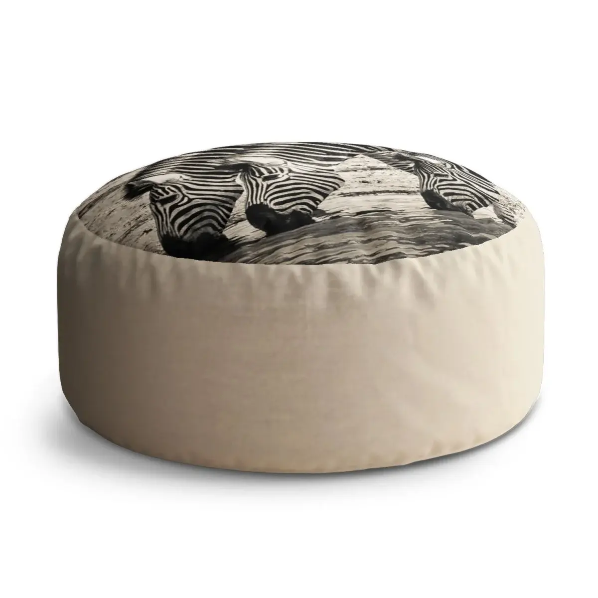 Taburet Circle Zebry u vody: 38x48 cm