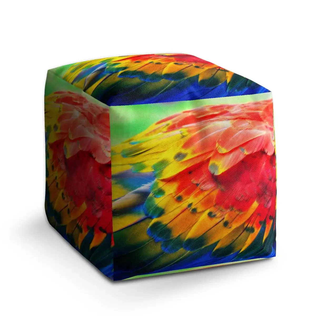 Taburet Cube Barevné peří 2 - 40x40x40 cm