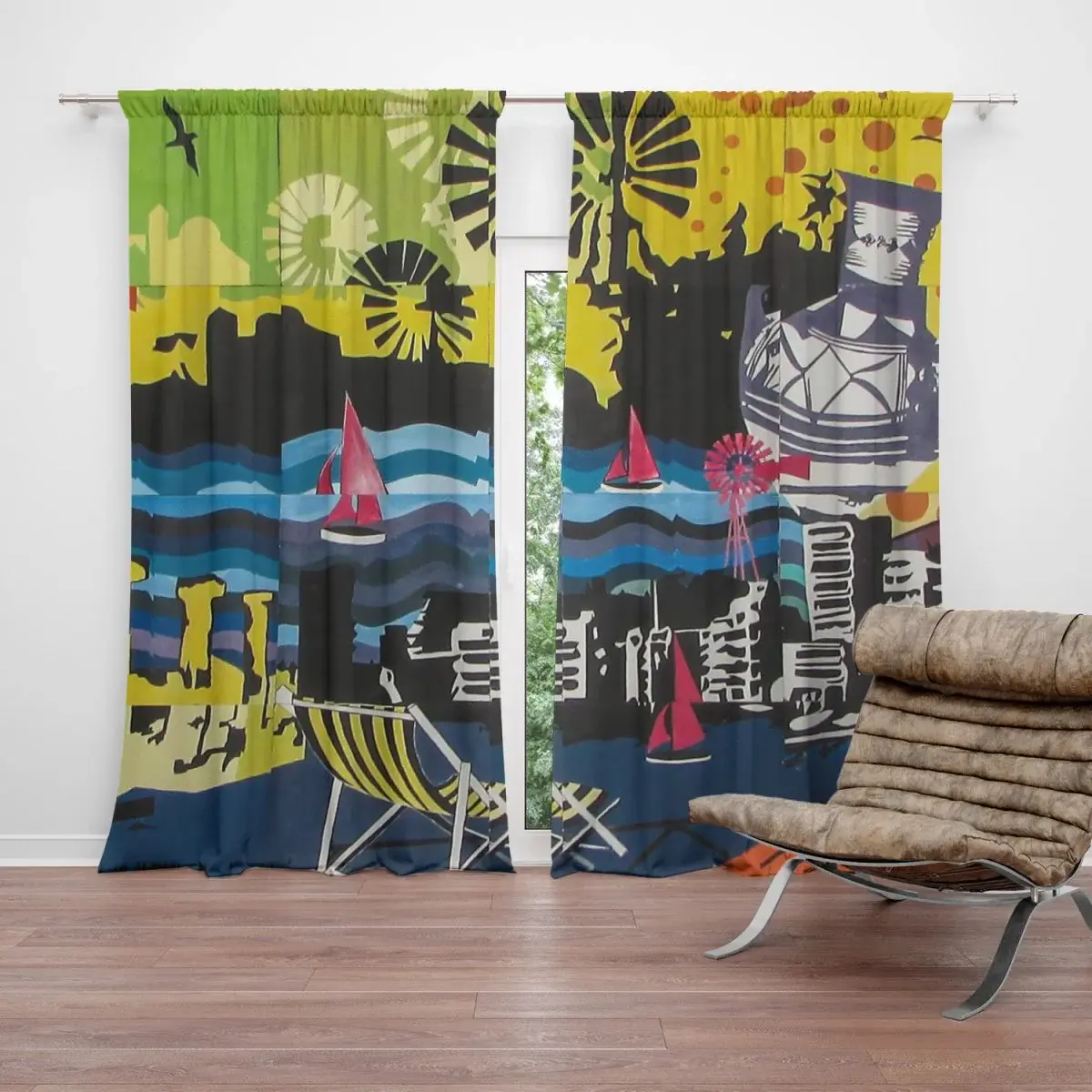 Závěs Malba: 2ks 140x250cm