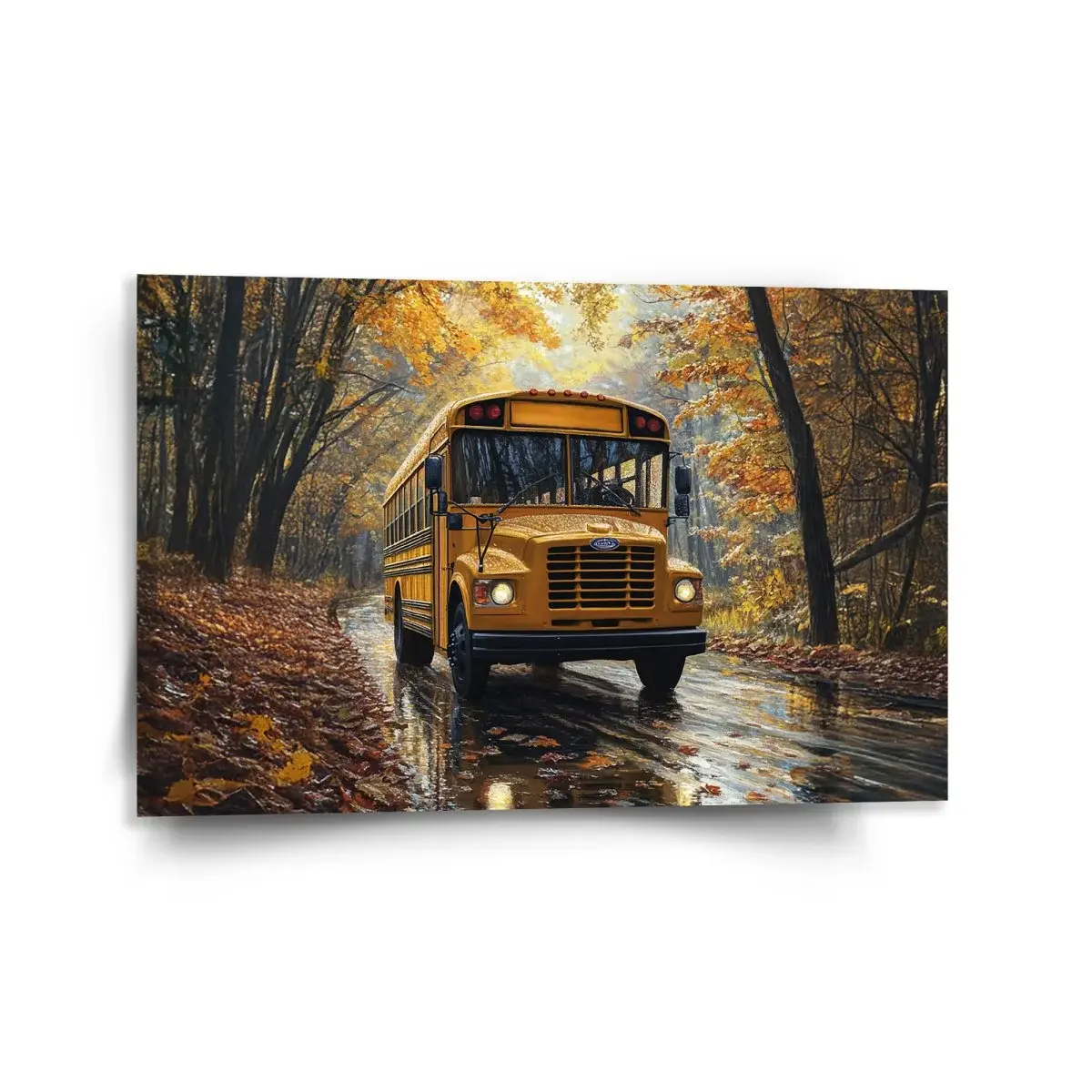Obraz Žlutý školní autobus - 120x80 cm