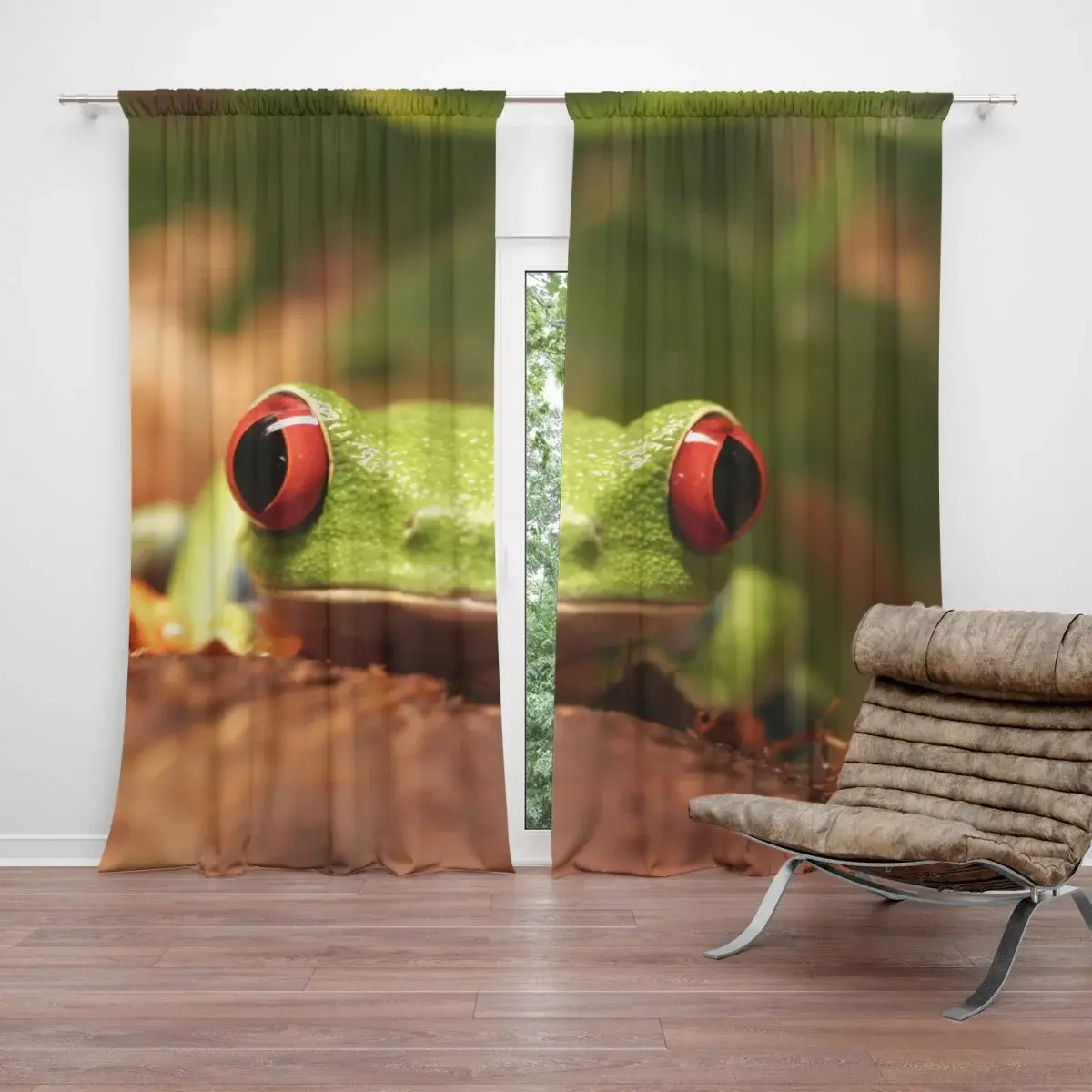 Závěs Zelená žába: 2ks 140x250cm