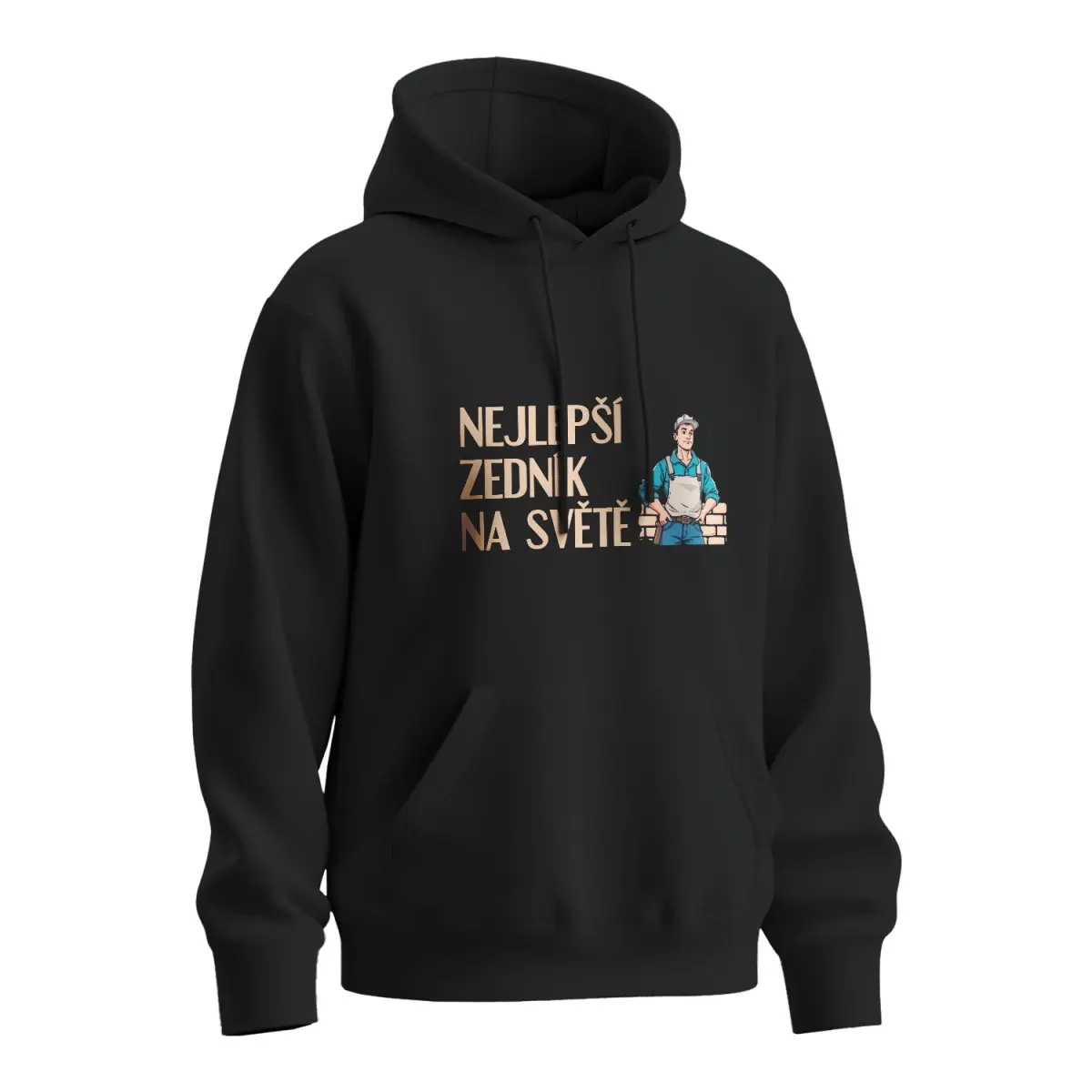 Mikina s potiskem Nejlepší zedník na světě - černá 3XL