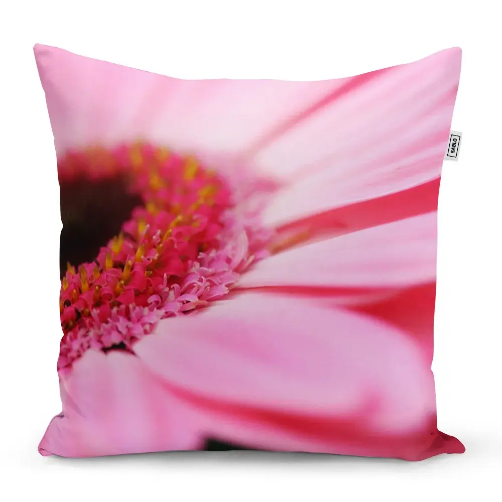 Polštář Růžová gerbera - 40x40 cm