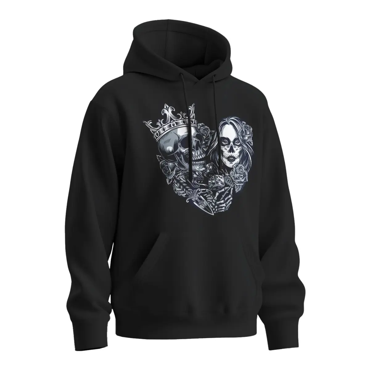 Mikina s potiskem Dead Heart - černá 4XL