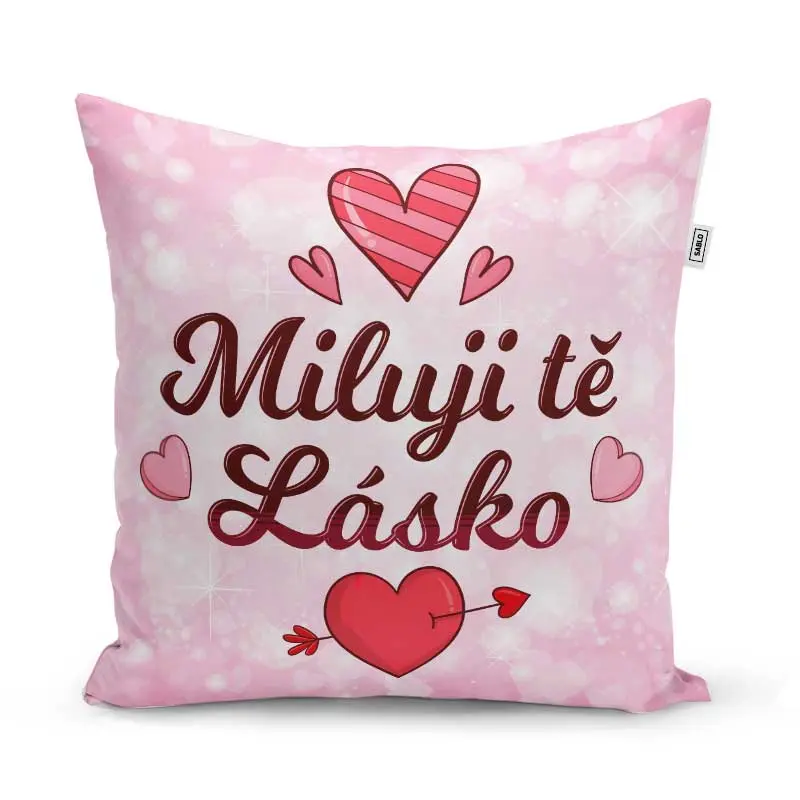 Polštář Miluji tě, lásko: 40x40 cm