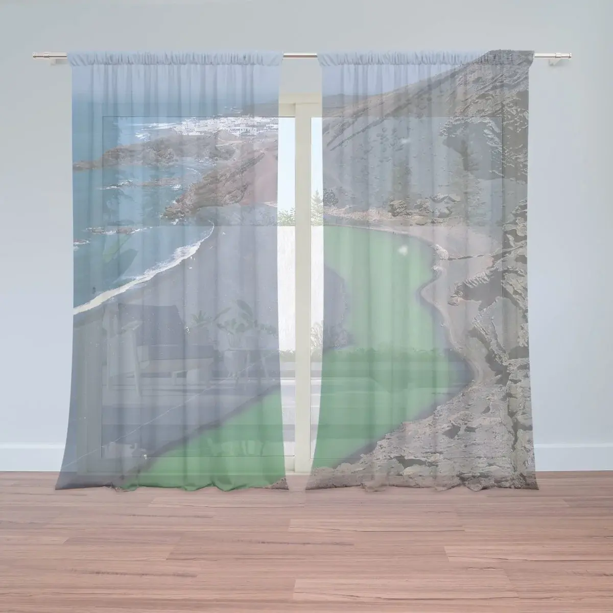 Záclony Černé pobřeží: 2ks 150x250cm