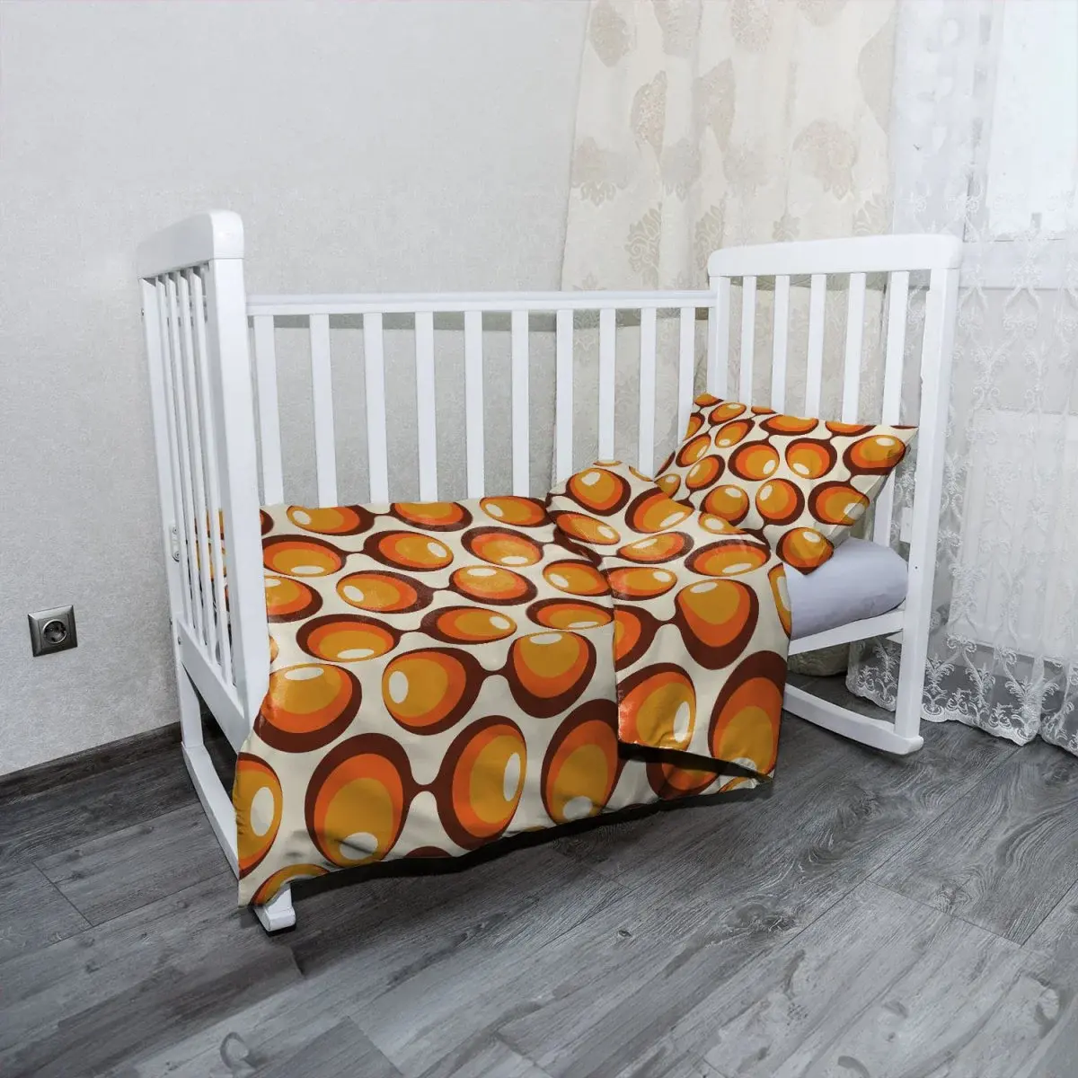 Dětské povlečení do postýlky Karamelové kruhy - 130x90 / 40x60