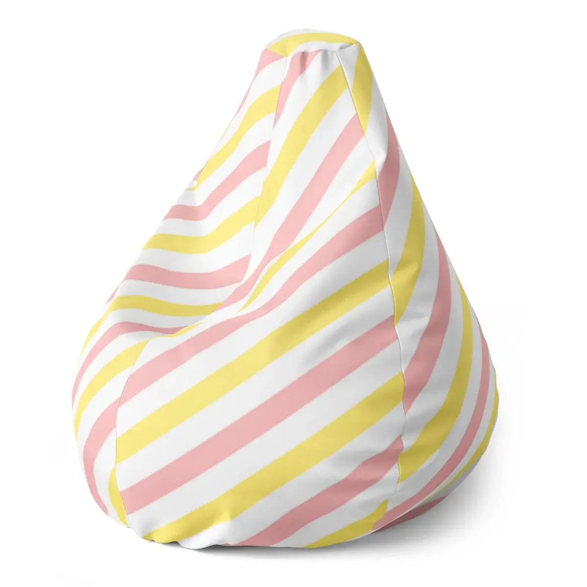 Sedací vak Pear Růžové a žluté pruhy - 140 x 100 x 25 cm
