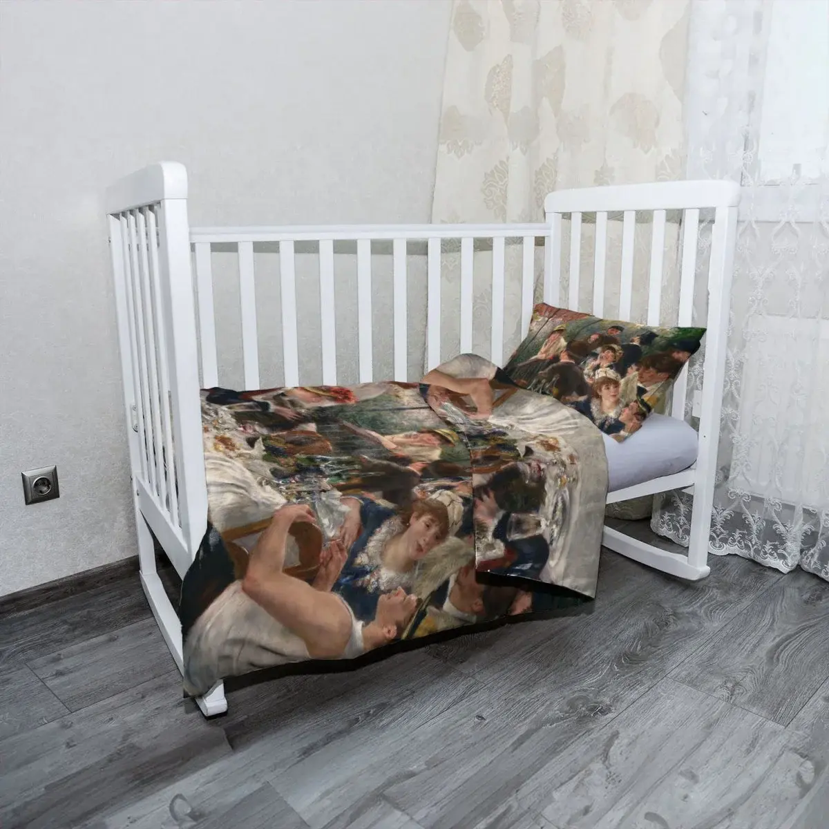 Mikroplyšové dětské povlečení do postýlky Snídaně veslařů - Auguste Renoir