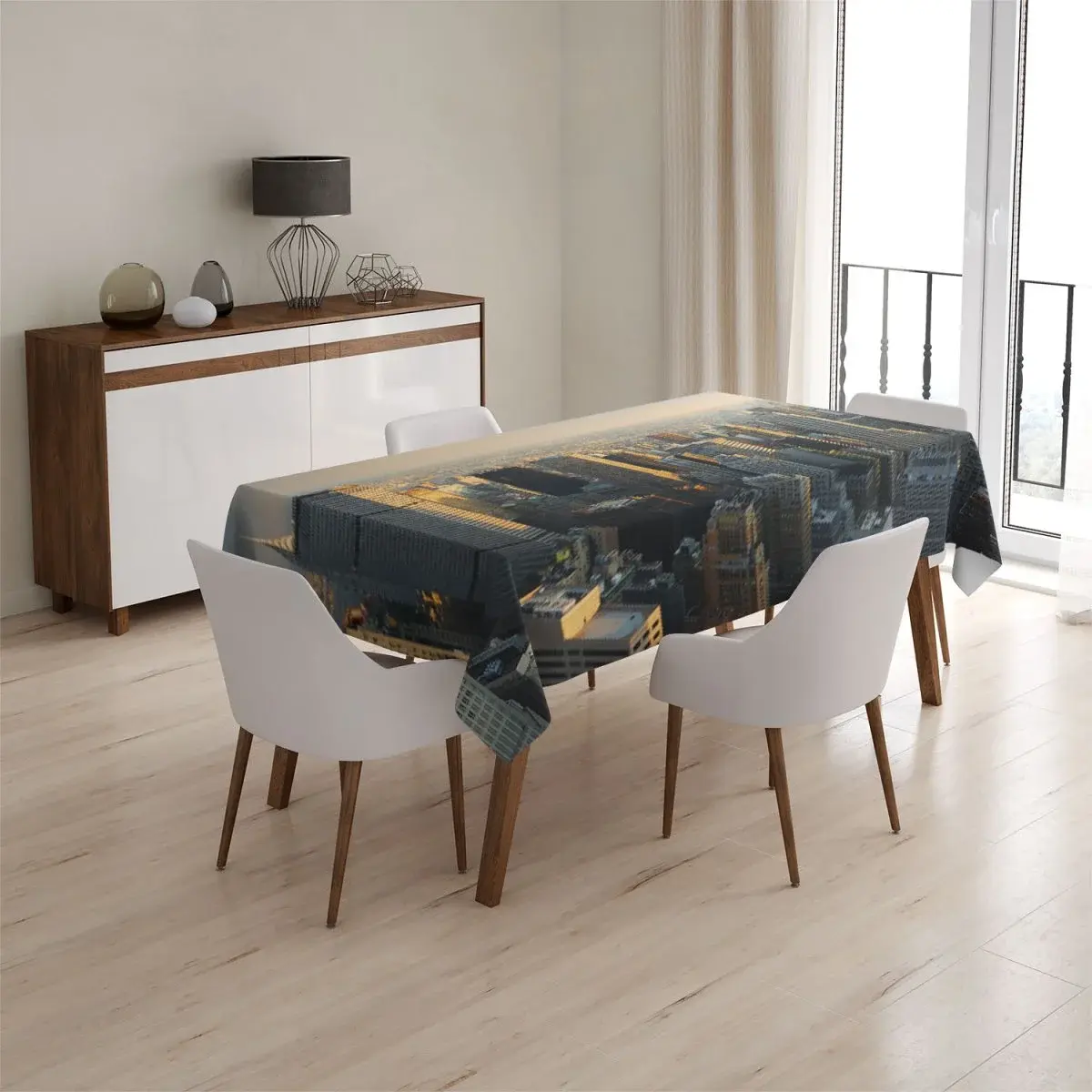 Ubrus New York Skyline - 130x130 cm