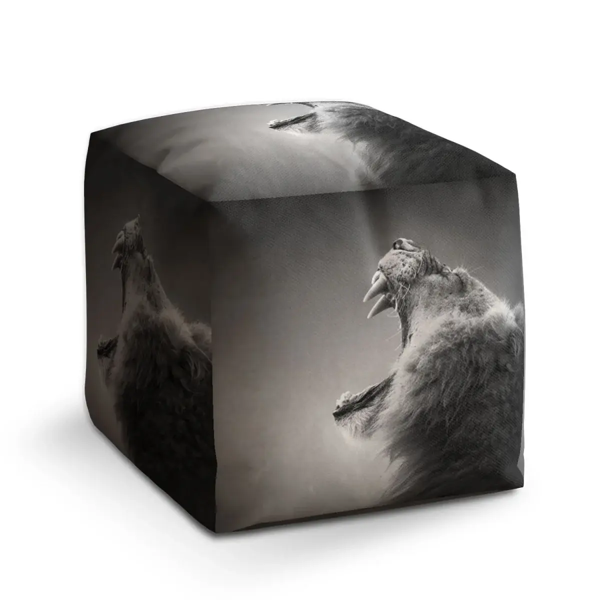 Taburet Cube Řvoucí lev - 50x50x50 cm