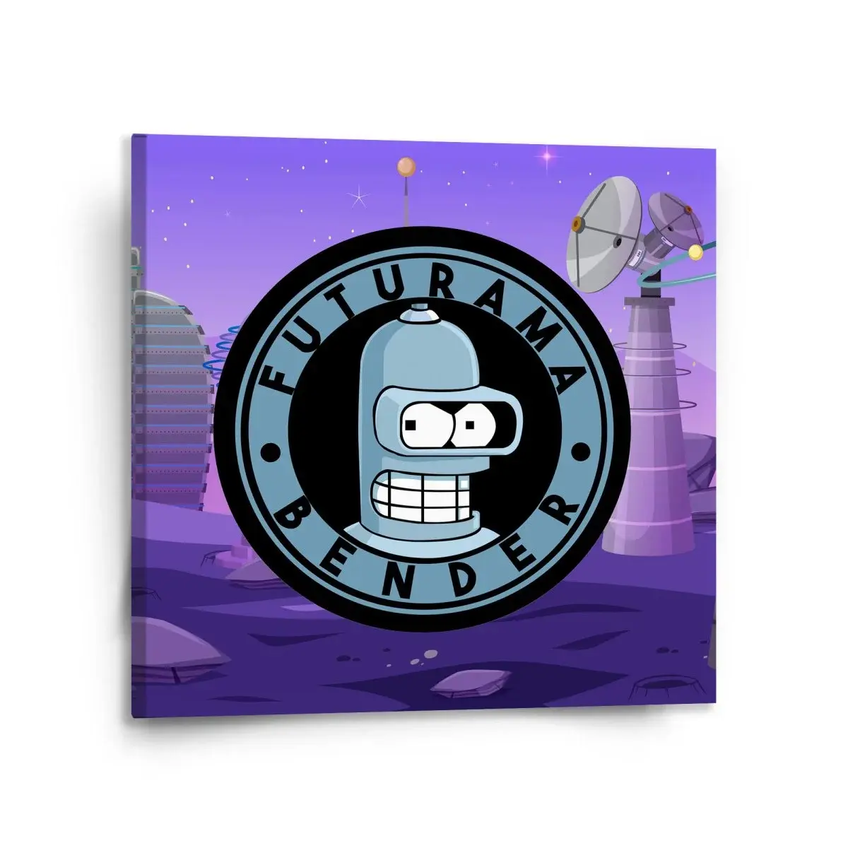 Obraz Futurama Bender Planeta s vysílači - 110x110 cm