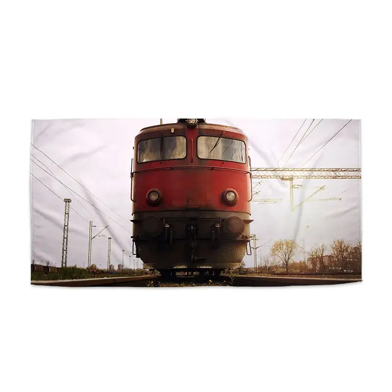 Ručník Červený vlak na kolejích - 70x140 cm