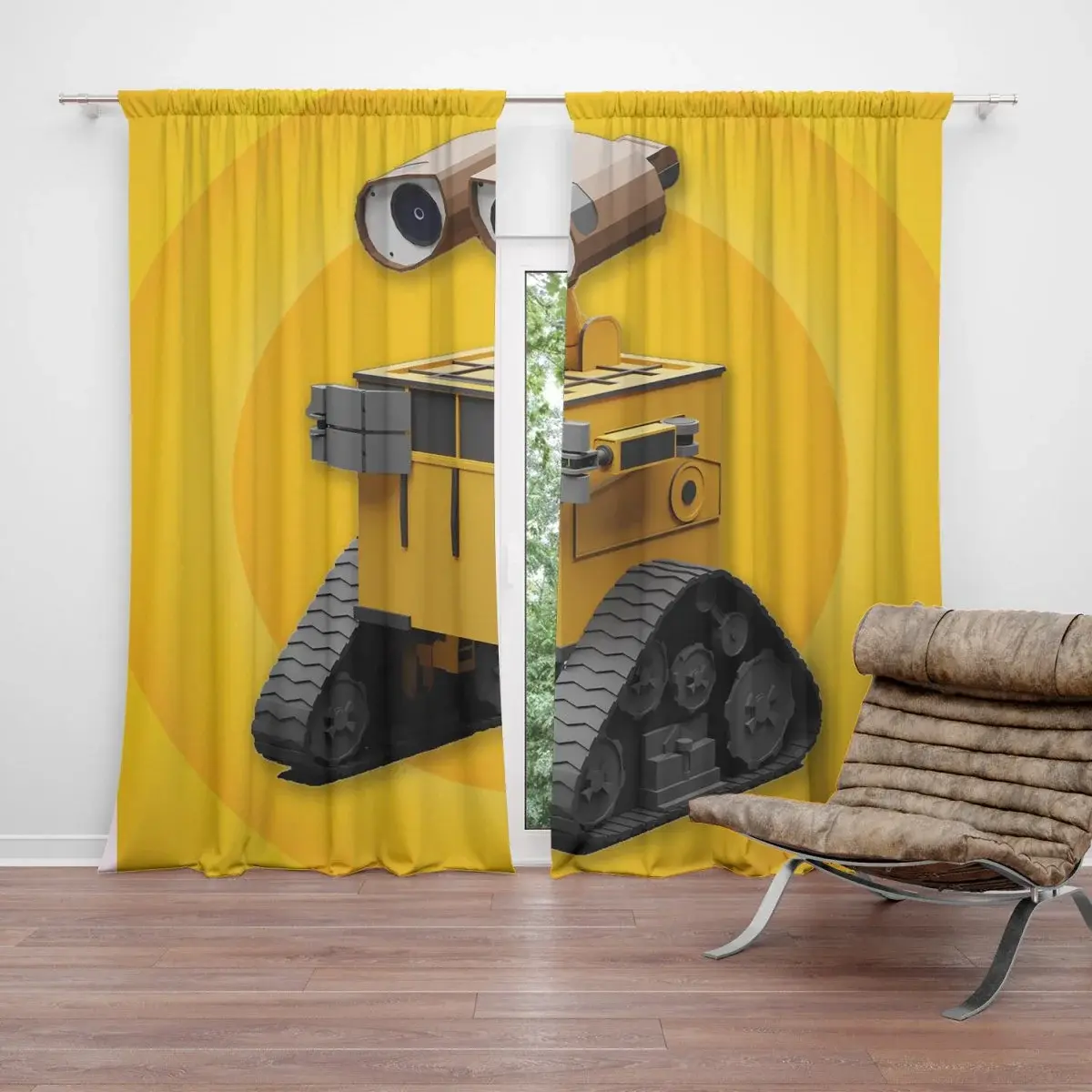 Závěs Wall-E robot Žlutý: 2ks 140x250cm