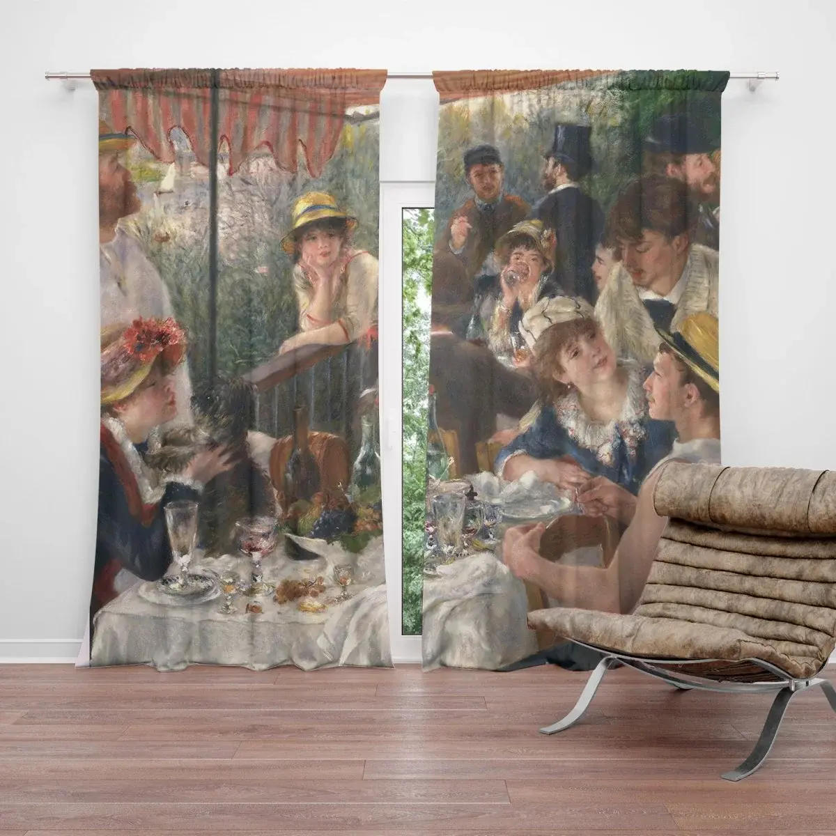 Závěs Snídaně veslařů - Auguste Renoir: 2ks 140x250cm