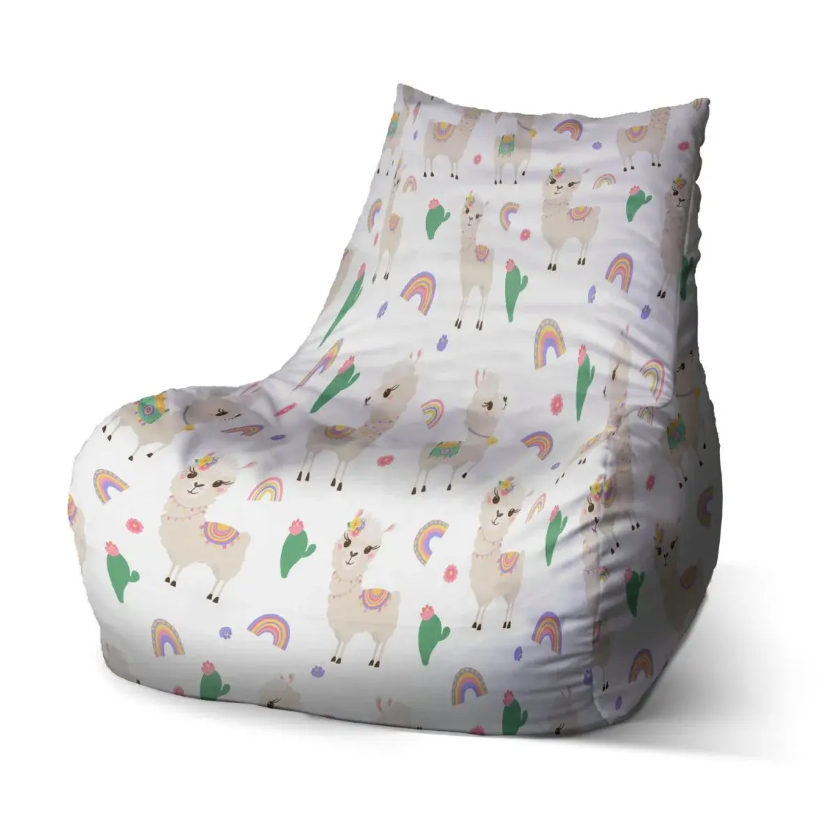 Sedací vak Bean Roztomilé lamy - 100 x 90 x 45 cm