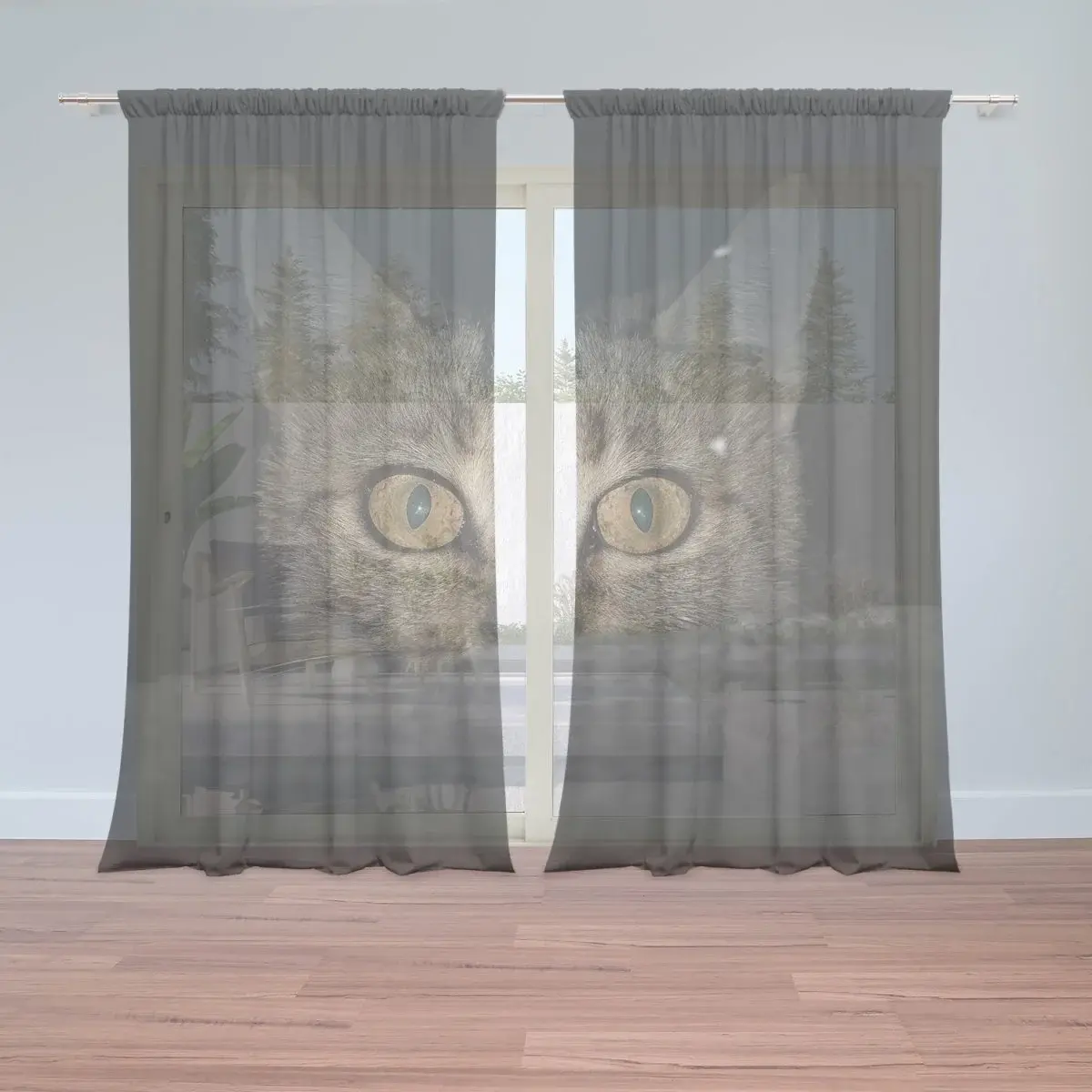 Záclony Kočka: 2ks 150x250cm